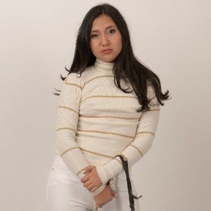 Polo Ralph Lauren Turtleneck White&Gold Sweater